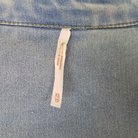 FREE PEOPLE Dynomite Light Denim Mini Dress XS - Picture 7 of 7